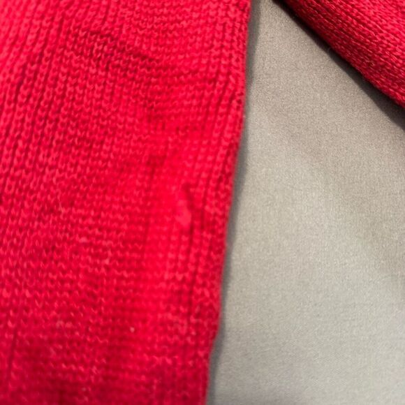 Women’s Red Zip Up Knit Sweater Size Small Zipper Pockets High Neck - Picture 5 of 11